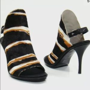 Balenciaga Striped Calf Hair Glove Sandals